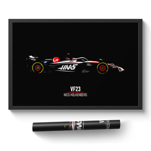 Haas VF23, Nico Hülkenberg - Formula 1 Poster Print