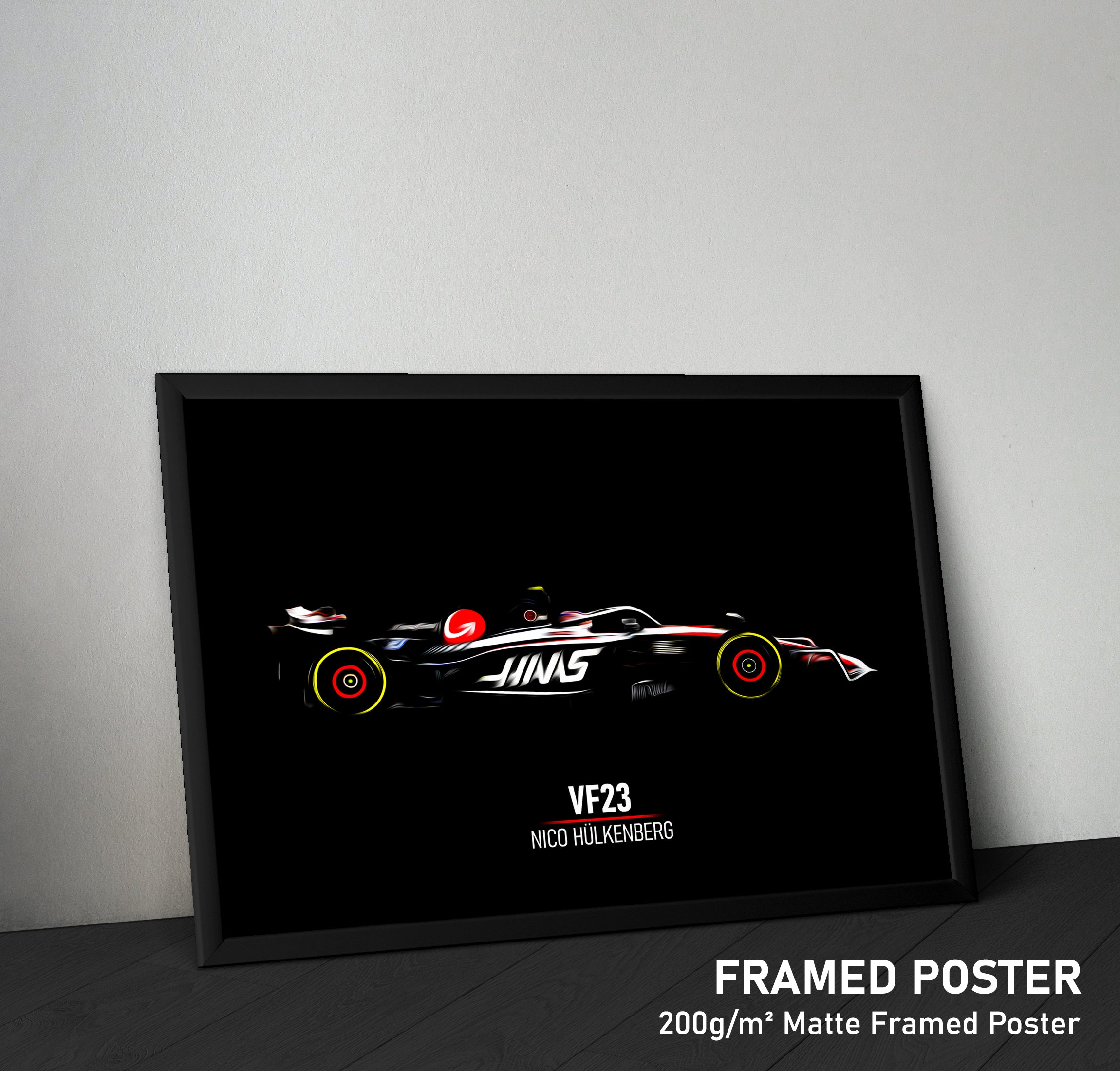 Haas VF23, Nico Hülkenberg - Formula 1 Framed Poster Print