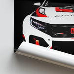 Load image into Gallery viewer, Honda Civic TCR - Race Car Poster Print Close Up
