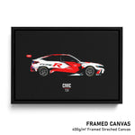 Load image into Gallery viewer, Honda Civic TCR - Race Car Framed Canvas Print
