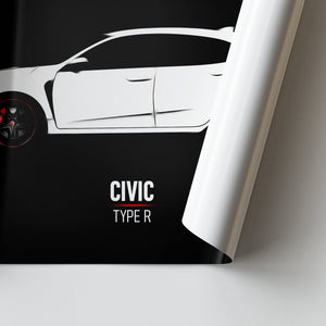 Honda Civic Type R - Sports Car Poster Print Close Up