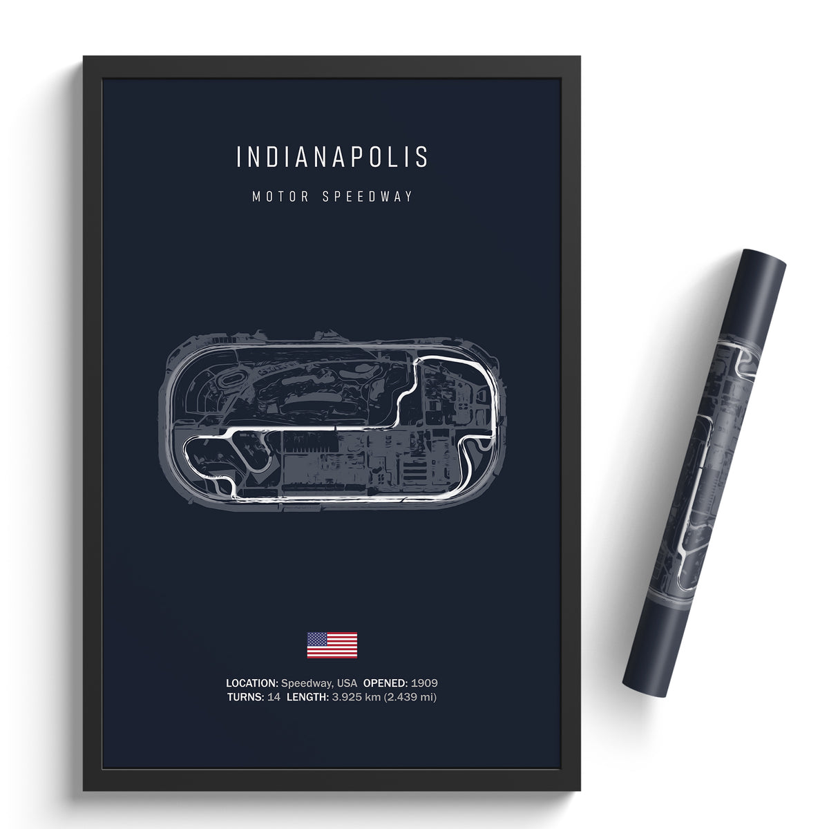 Indianapolis Motor Speedway Road Course - Racetrack Print – Illustrated ...