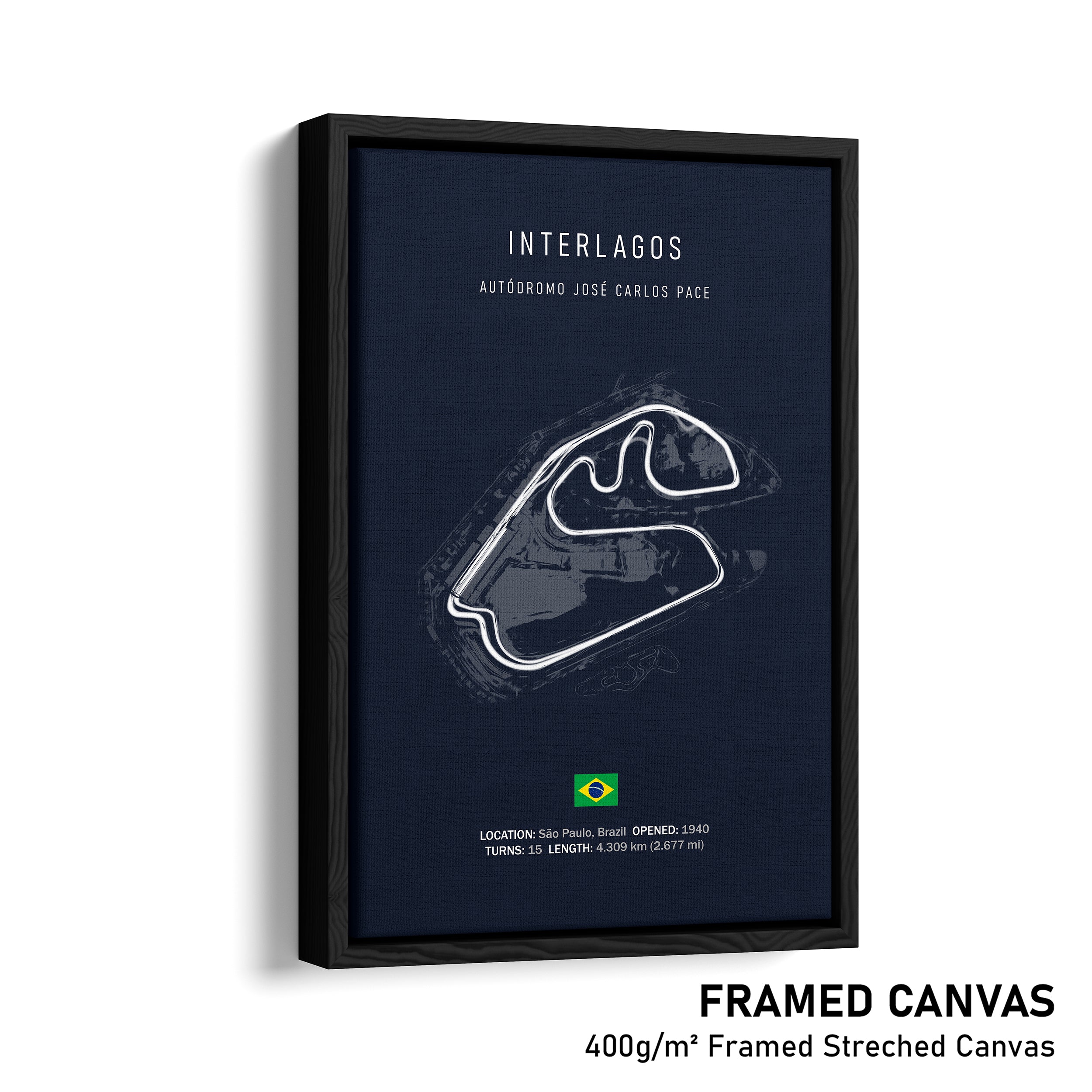 Autódromo José Carlos Pace Interlagos - Racetrack Framed Canvas Print