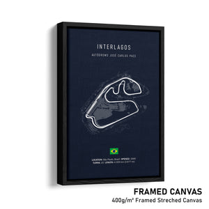 Autódromo José Carlos Pace Interlagos - Racetrack Framed Canvas Print