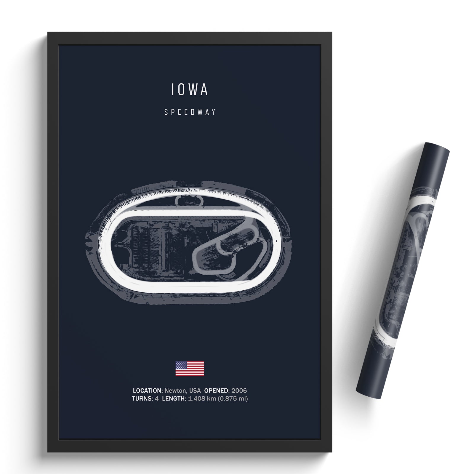 Iowa Track Designs Iowa Speedway - Racetrack Print – Illustrated Tracks