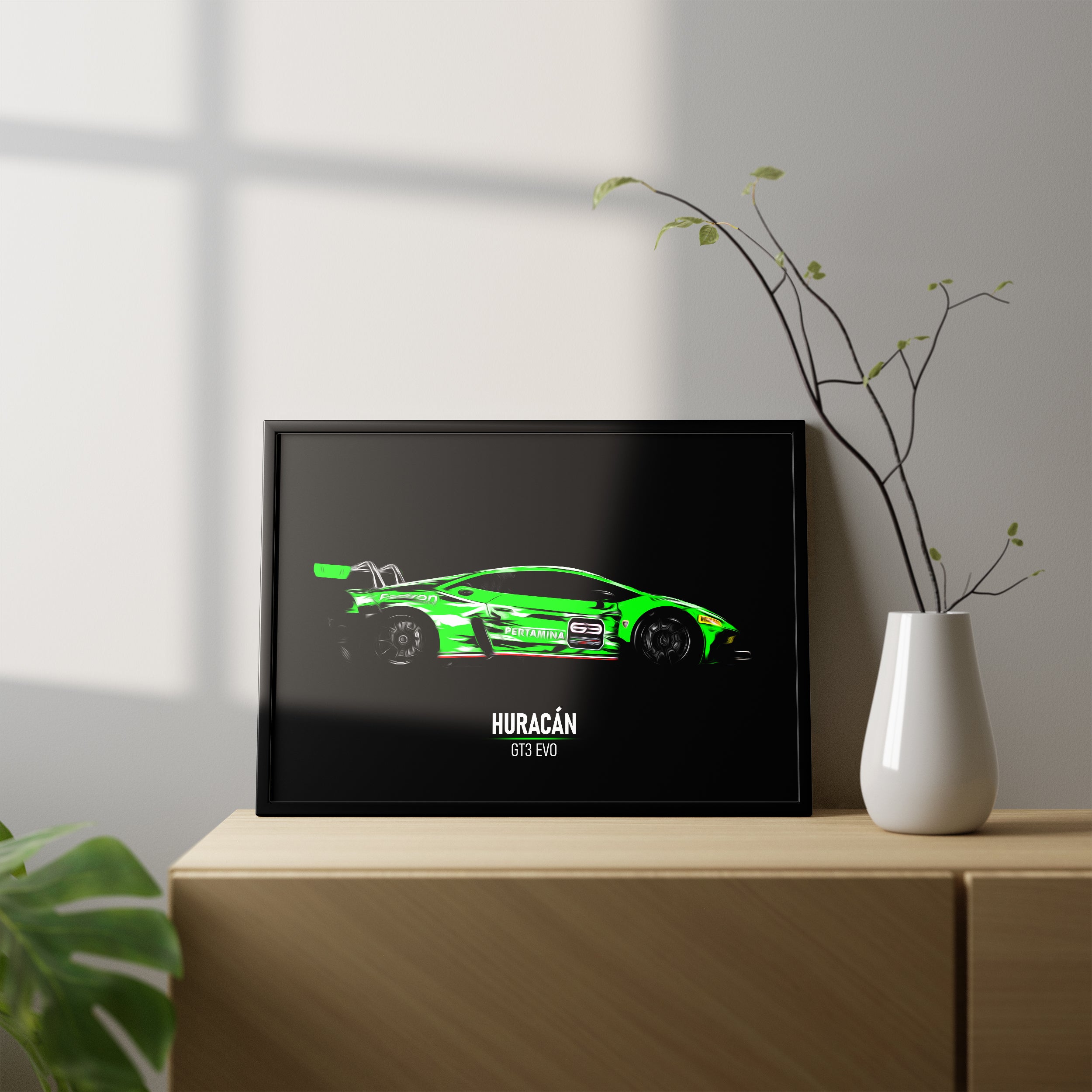 Lamborghini Huracan GT3 EVO - Race Car Framed Poster Print