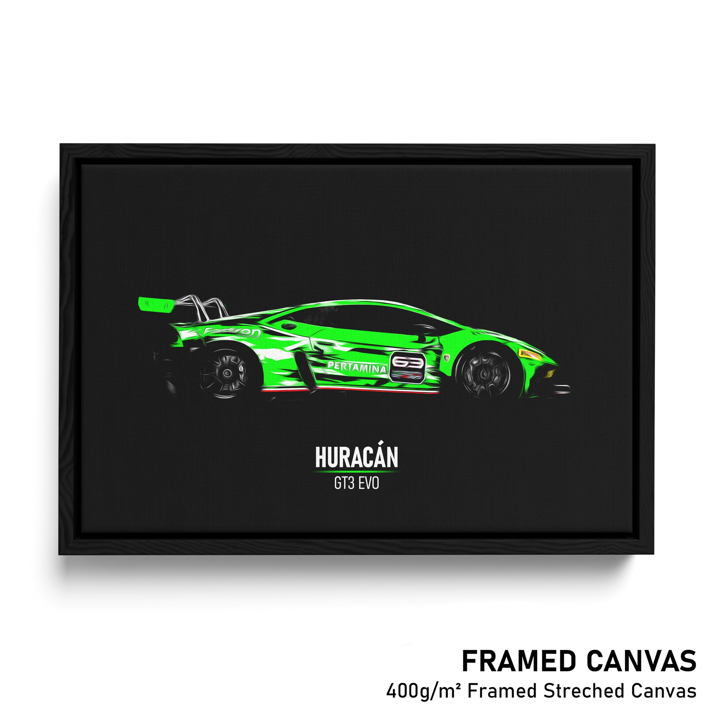 Lamborghini Huracan GT3 EVO - Race Car Framed Canvas Print