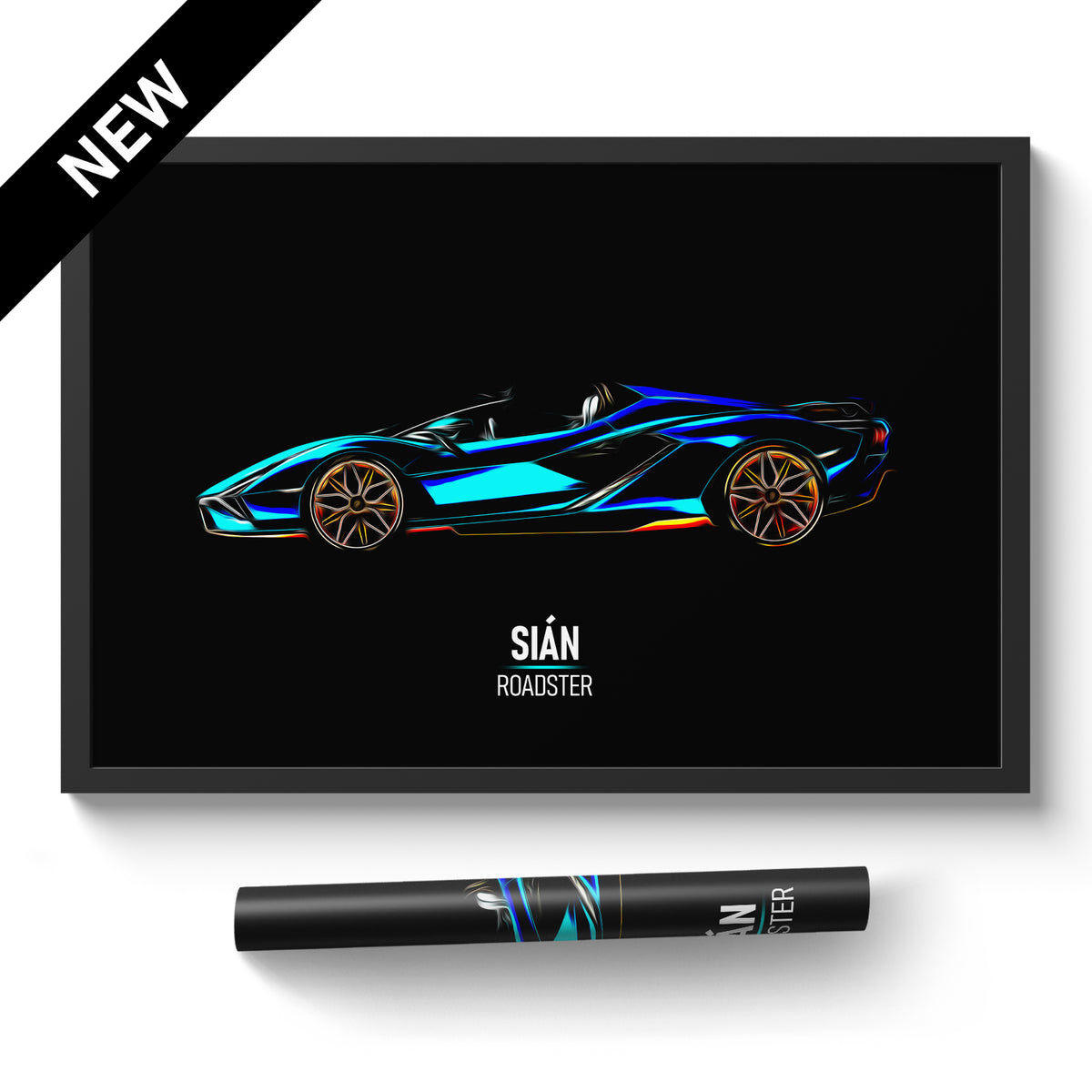 Lamborghini Sián Roadster - Sports Car Print – Illustrated Tracks