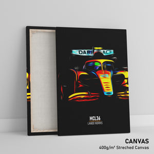McLaren MCL36, Lando Norris - Formula 1 Canvas Print
