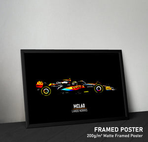 McLaren MCL60, Lando Norris - Formula 1 Framed Poster Print