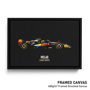McLaren MCL60, Lando Norris - Formula 1 Framed Canvas Print