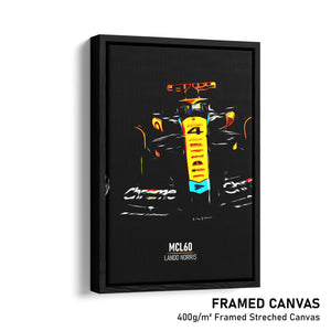 McLaren MCL60, Lando Norris - Formula 1 Framed Canvas Print