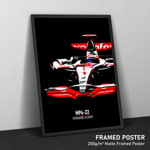 McLaren MP4-22, Fernando Alonso 2007 - Formula 1 Print