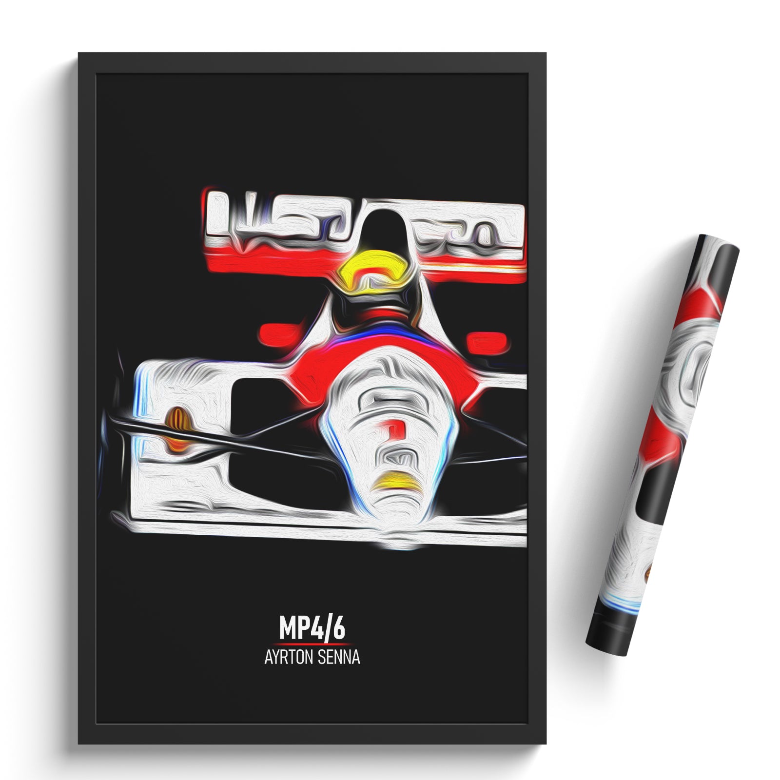 McLaren MP4/6, Ayrton Senna - Formula 1 Poster Print