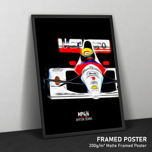 McLaren MP4/6, Ayrton Senna - Formula 1 Framed Poster Print