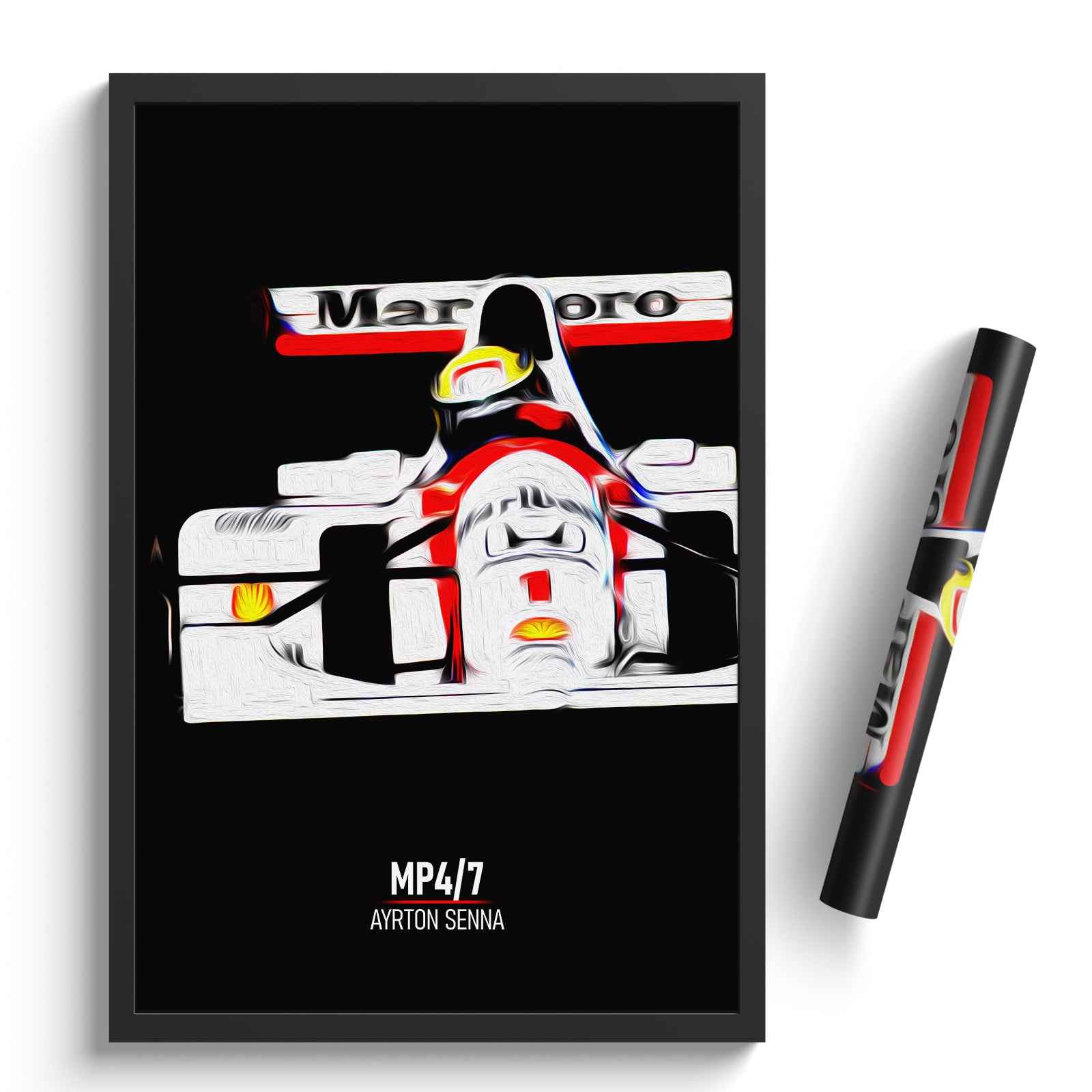 McLaren MP4/7, Ayrton Senna 1992 - Formula 1 Print