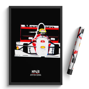 McLaren MP4/8, Ayrton Senna 1993 - Formula 1 Print