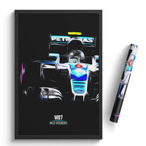 Mercedes W07, Nico Rosberg 2016 - Formula 1 Print