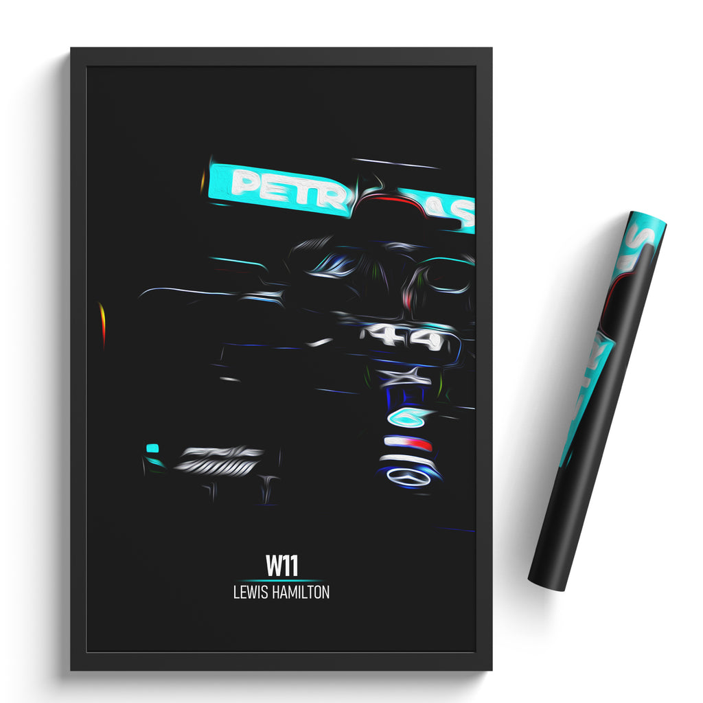 Mercedes W11, Lewis Hamilton - Formula 1 Poster Print