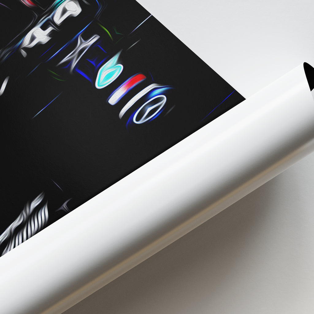 Mercedes W11, Lewis Hamilton 2020 - Formula 1 Print – Illustrated Tracks