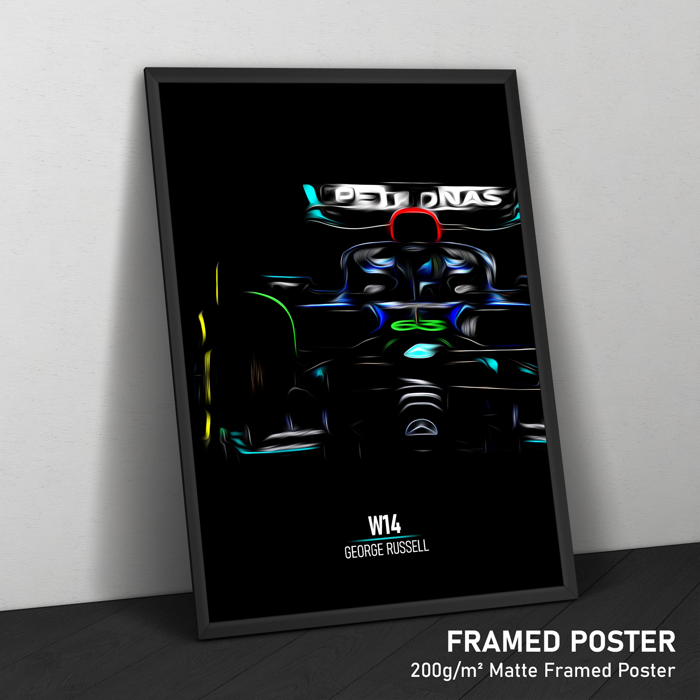 Mercedes W14, George Russell - Formula 1 Framed Poster Print