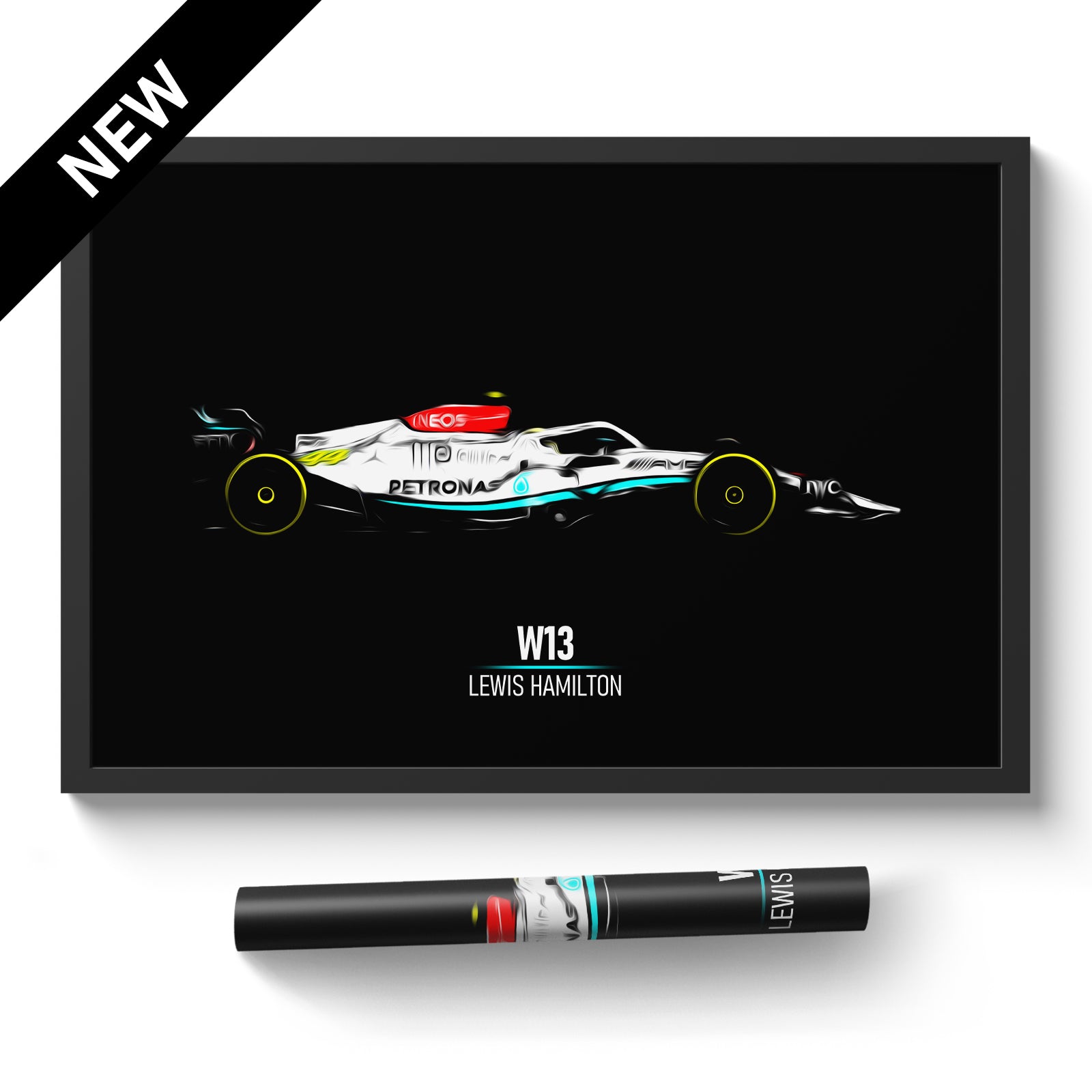 Mercedes W13, Lewis Hamilton 2022 - Formula 1 Print