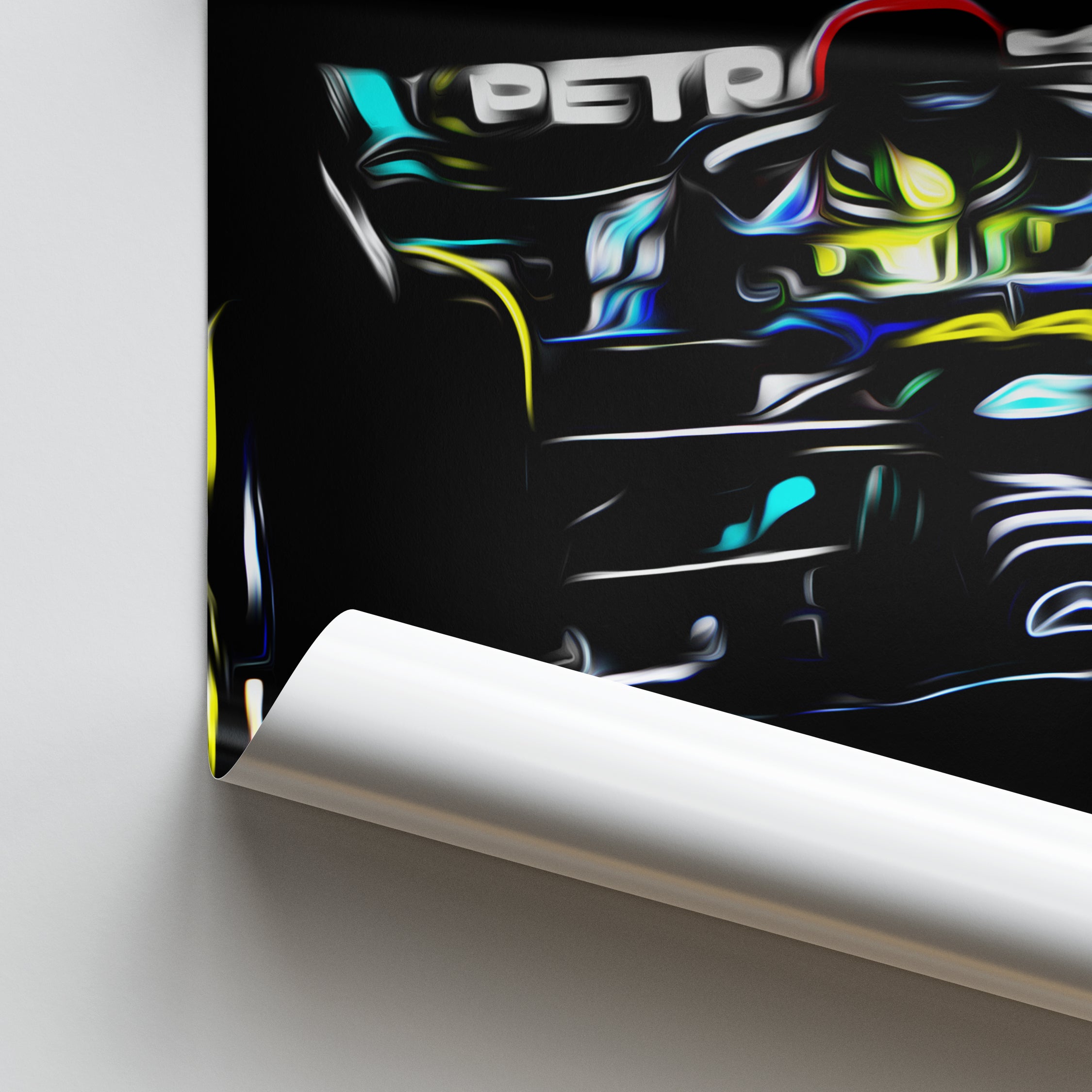 Mercedes W14, Lewis Hamilton - Formula 1 Poster Print Close Up