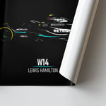 Load image into Gallery viewer, Mercedes W14, Lewis Hamilton - Formula 1 Poster Print Close up
