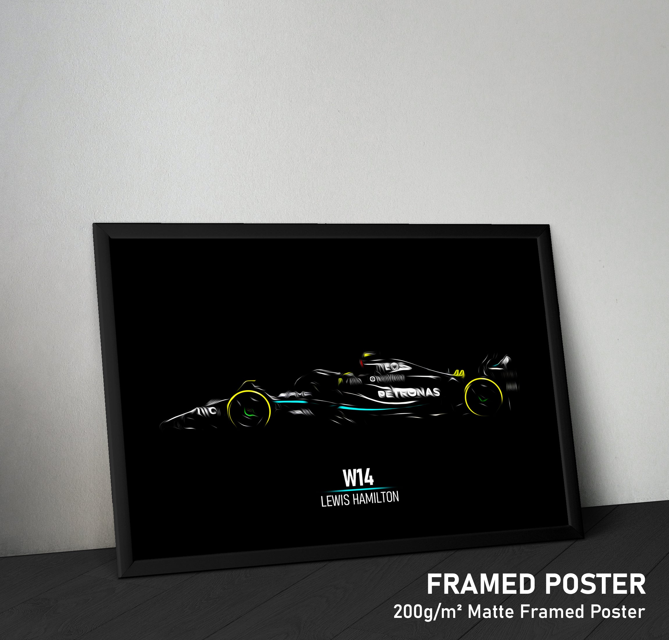 Mercedes W14, Lewis Hamilton - Formula 1 Framed Poster Print