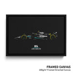 Load image into Gallery viewer, Mercedes W14, Lewis Hamilton - Formula 1 Framed Canvas Print
