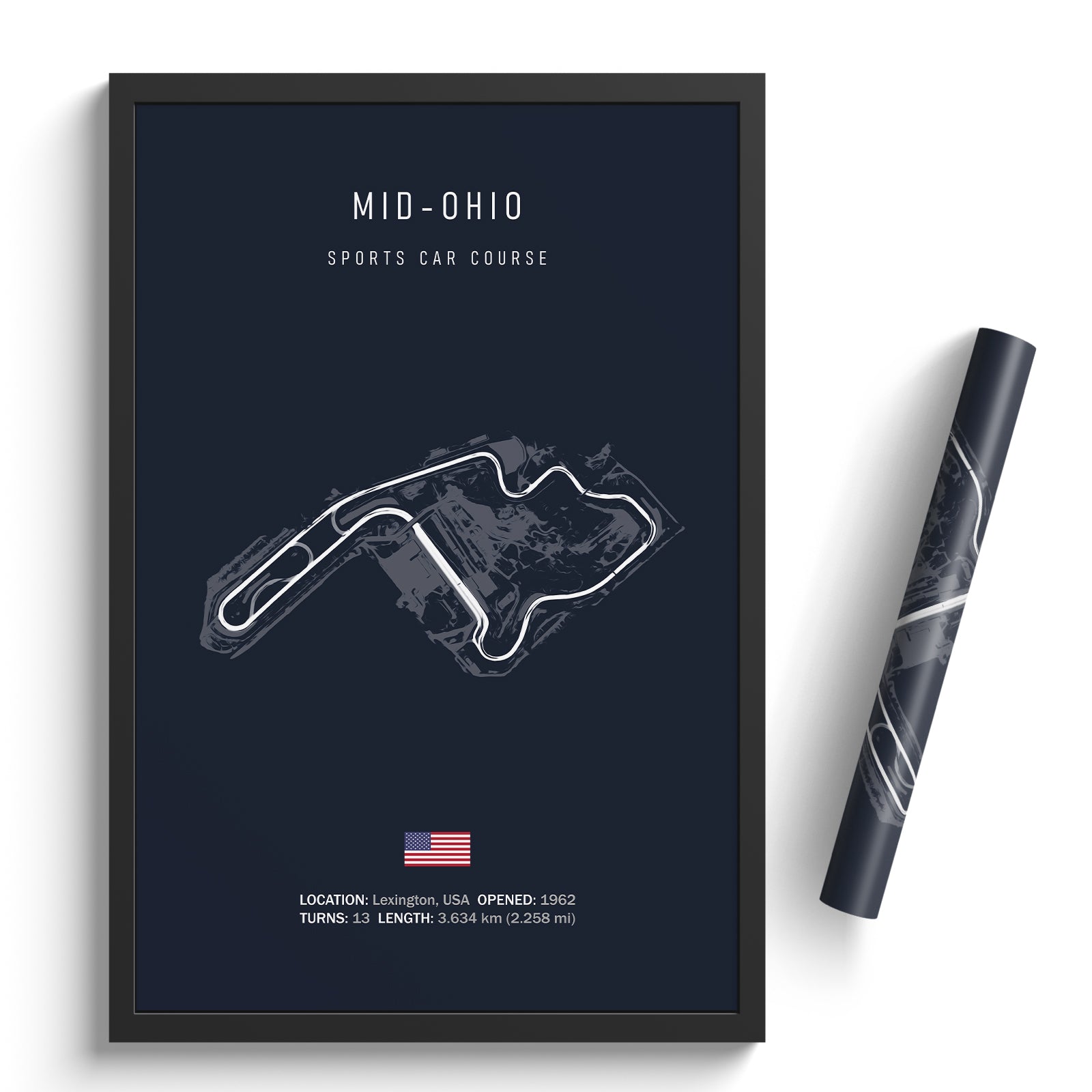 Mid Ohio Raceway Keychain Mid-Ohio Sports Car Course - Racetrack Print – Illustrated Tracks