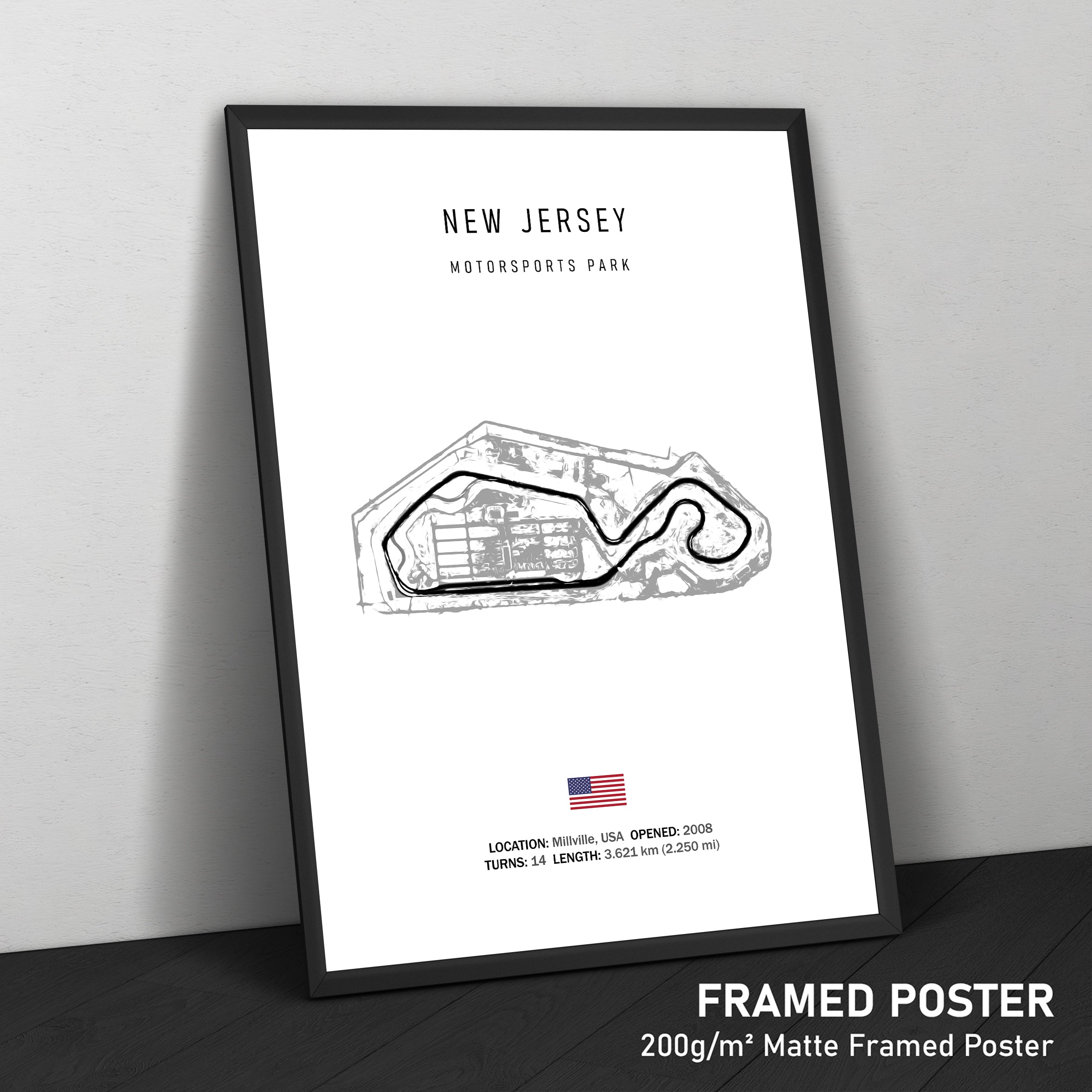 New Jersey Motorsports Park Thunderbolt Circuit - Racetrack Print