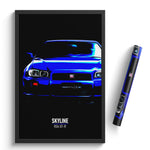 Load image into Gallery viewer, Nissan Skyline R34 GT-R - Sports Car Poster Print
