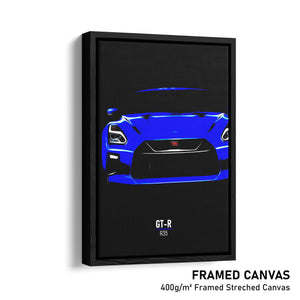 Nissan GT-R R35 - Sports Car Framed Canvas Print
