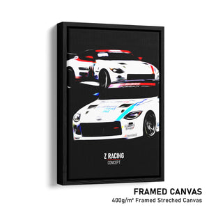 Nissan Z Racing Concept - Race Car Framed Canvas Print