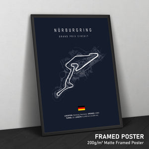 Nürburgring Grand Prix Circuit - Racetrack Framed Poster Print