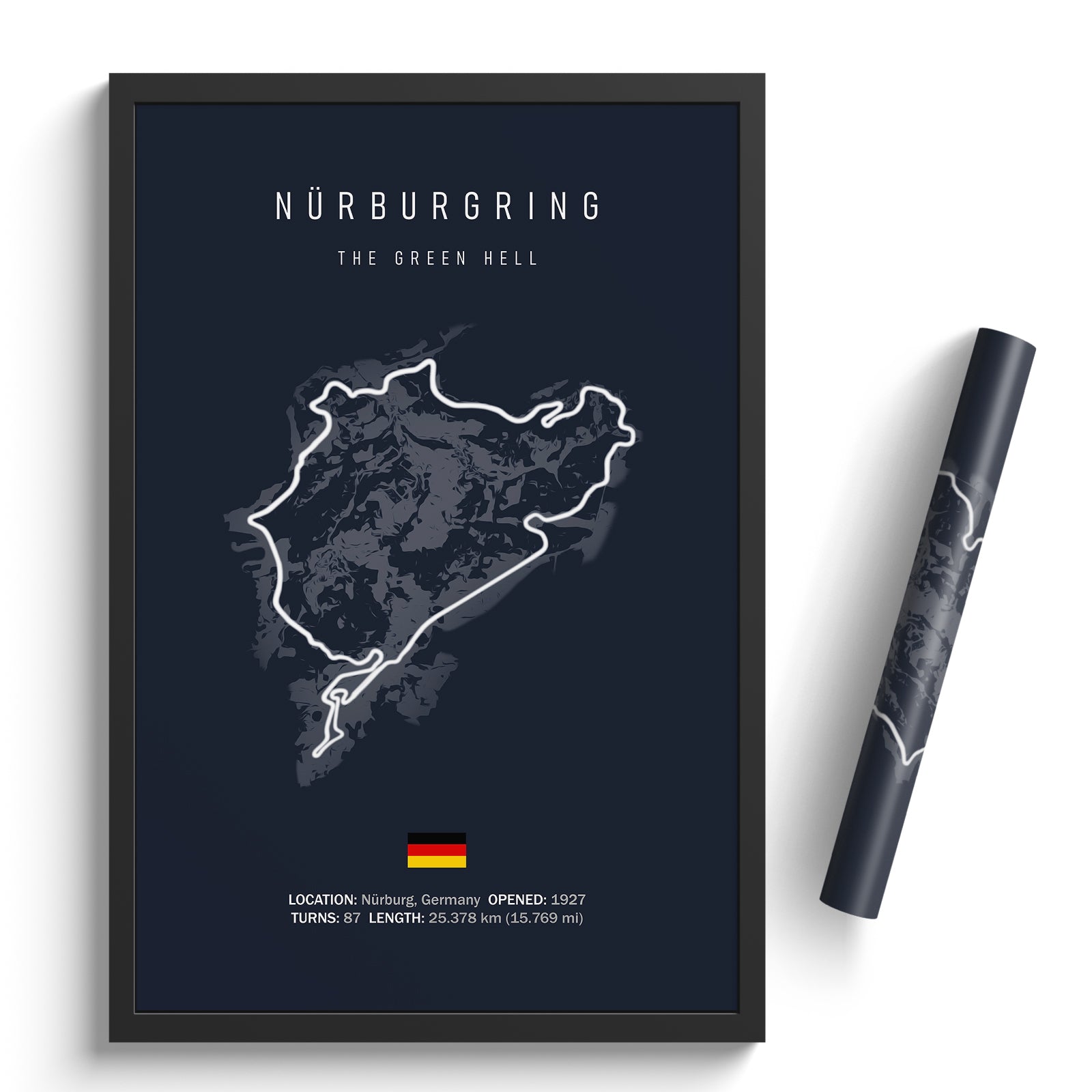 Nürburgring (Nordschleife + Grand Prix Circuit) - Racetrack Poster Print