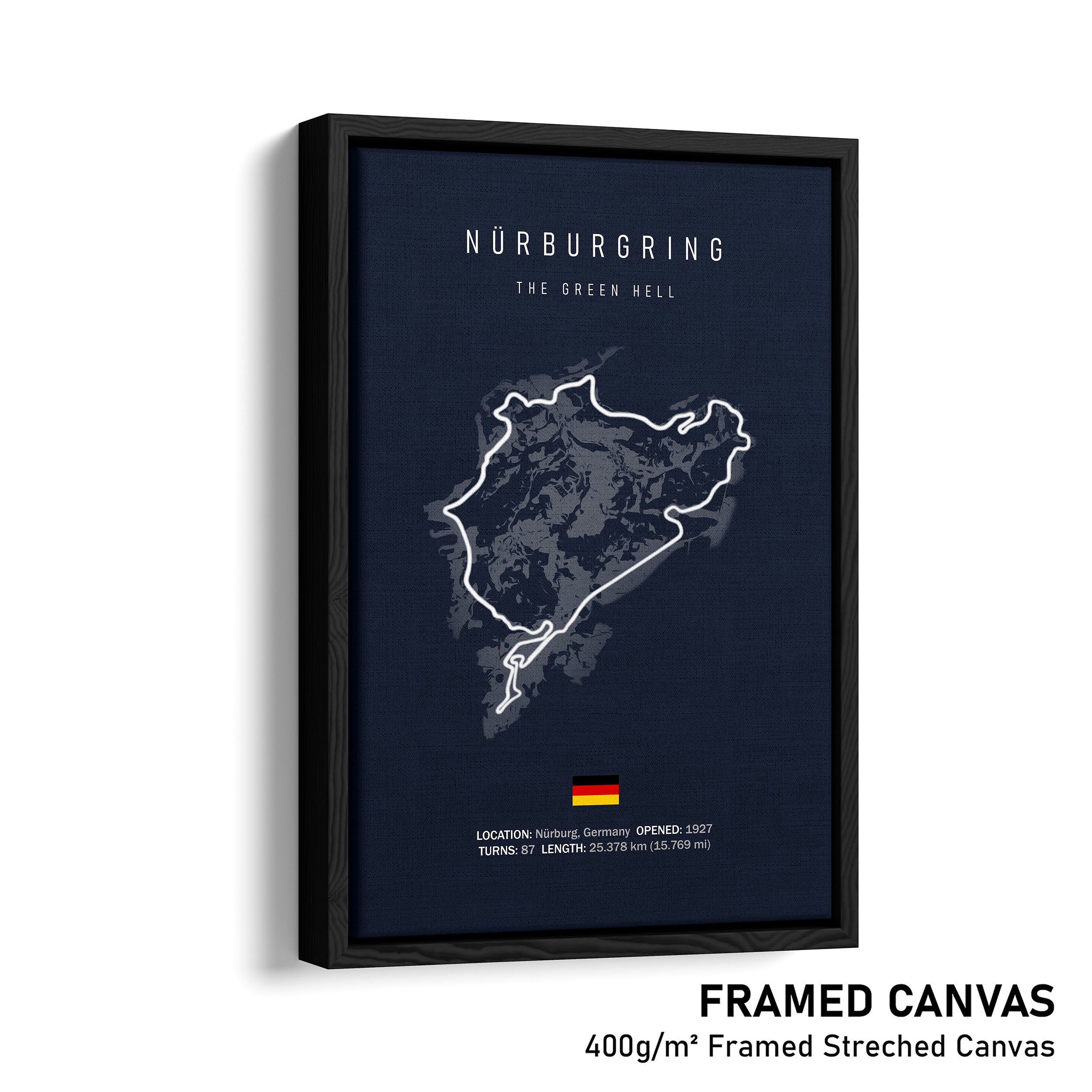 Nürburgring (Nordschleife + Grand Prix Circuit) - Racetrack Framed Canvas Print