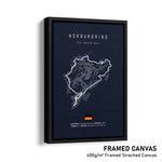 Load image into Gallery viewer, Nürburgring (Nordschleife + Grand Prix Circuit) - Racetrack Framed Canvas Print
