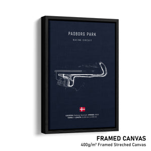 Padborg Park - Racetrack Framed Canvas Print
