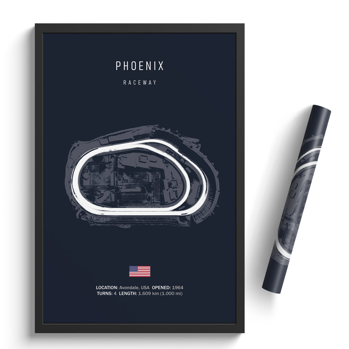 Phoenix Raceway Emblem Phoenix Raceway - Racetrack Print – Illustrated Tracks