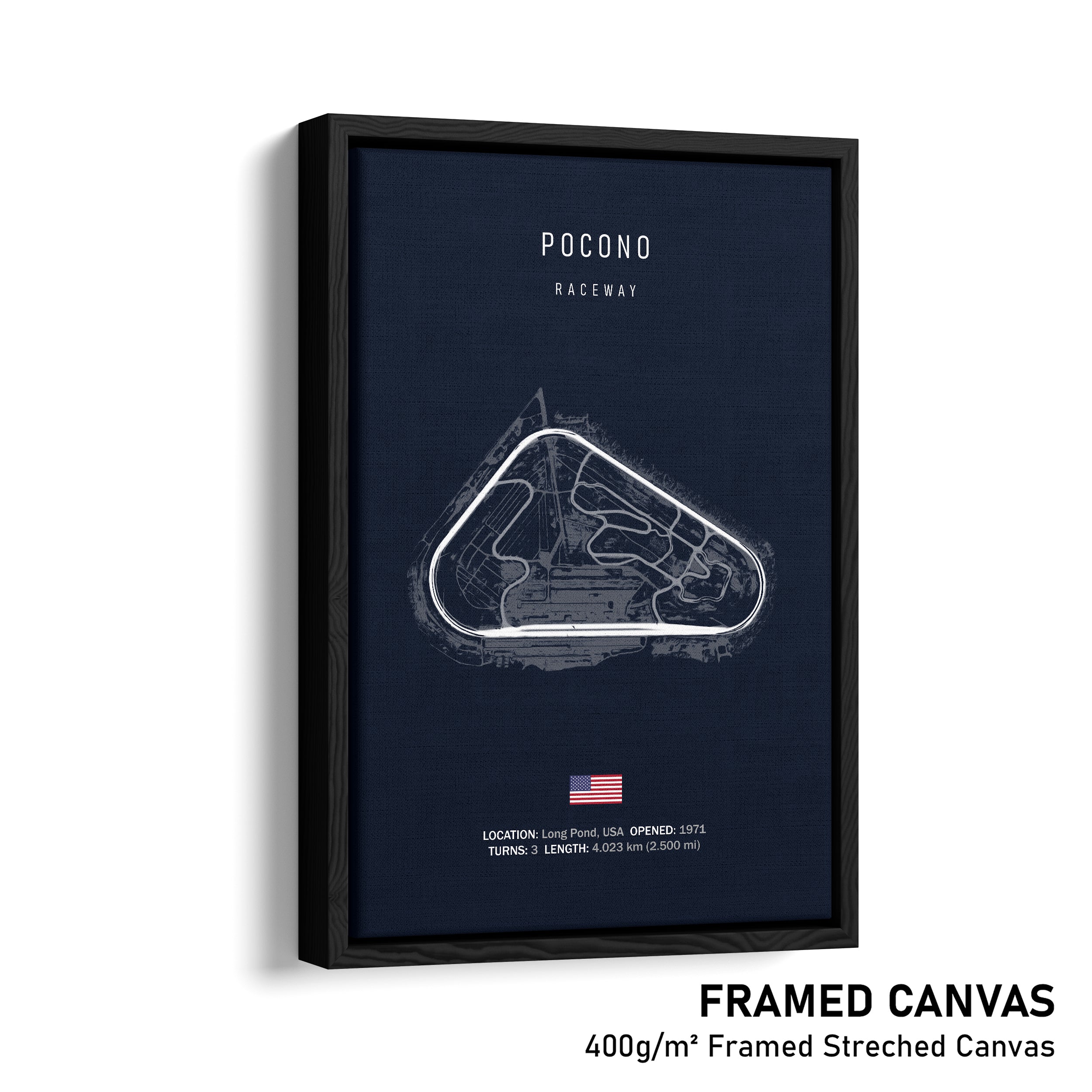 Pocono Raceway Poster Pocono Raceway - Racetrack Print – Illustrated Tracks
