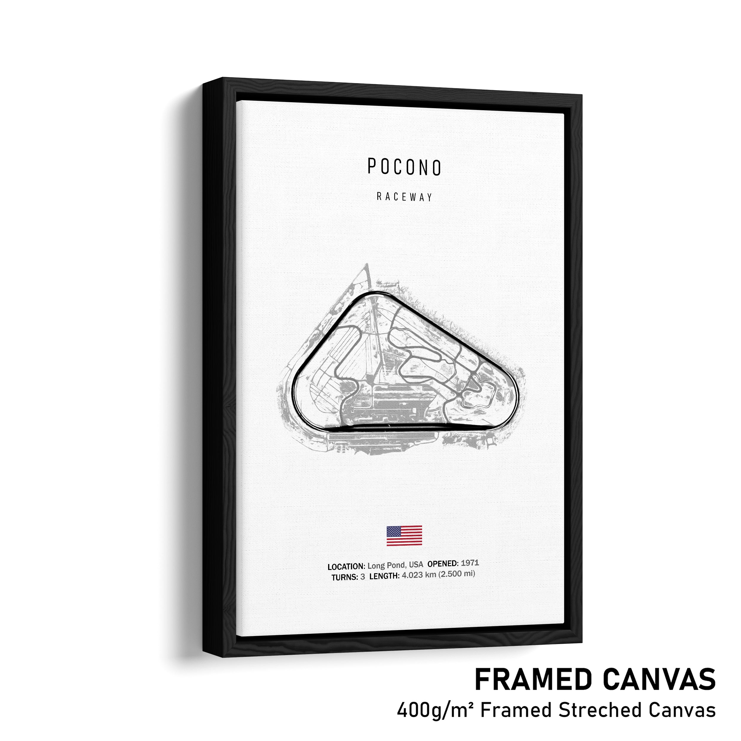 Pocono Raceway Poster Pocono Raceway - Racetrack Print – Illustrated Tracks