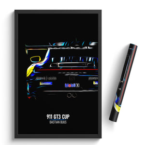 Porsche 911 GT3 Cup, Bastian Buus - Race Car Print