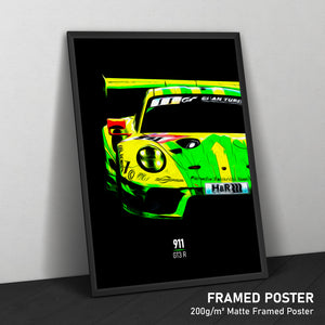 Porsche 911 GT3 R - Race Car Framed Poster Print