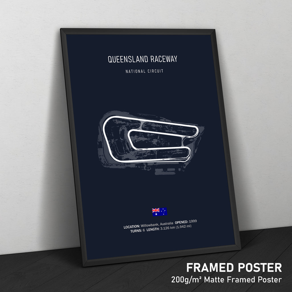 Qld Raceway Track Outline Queensland Raceway - Racetrack Print – Illustrated Tracks