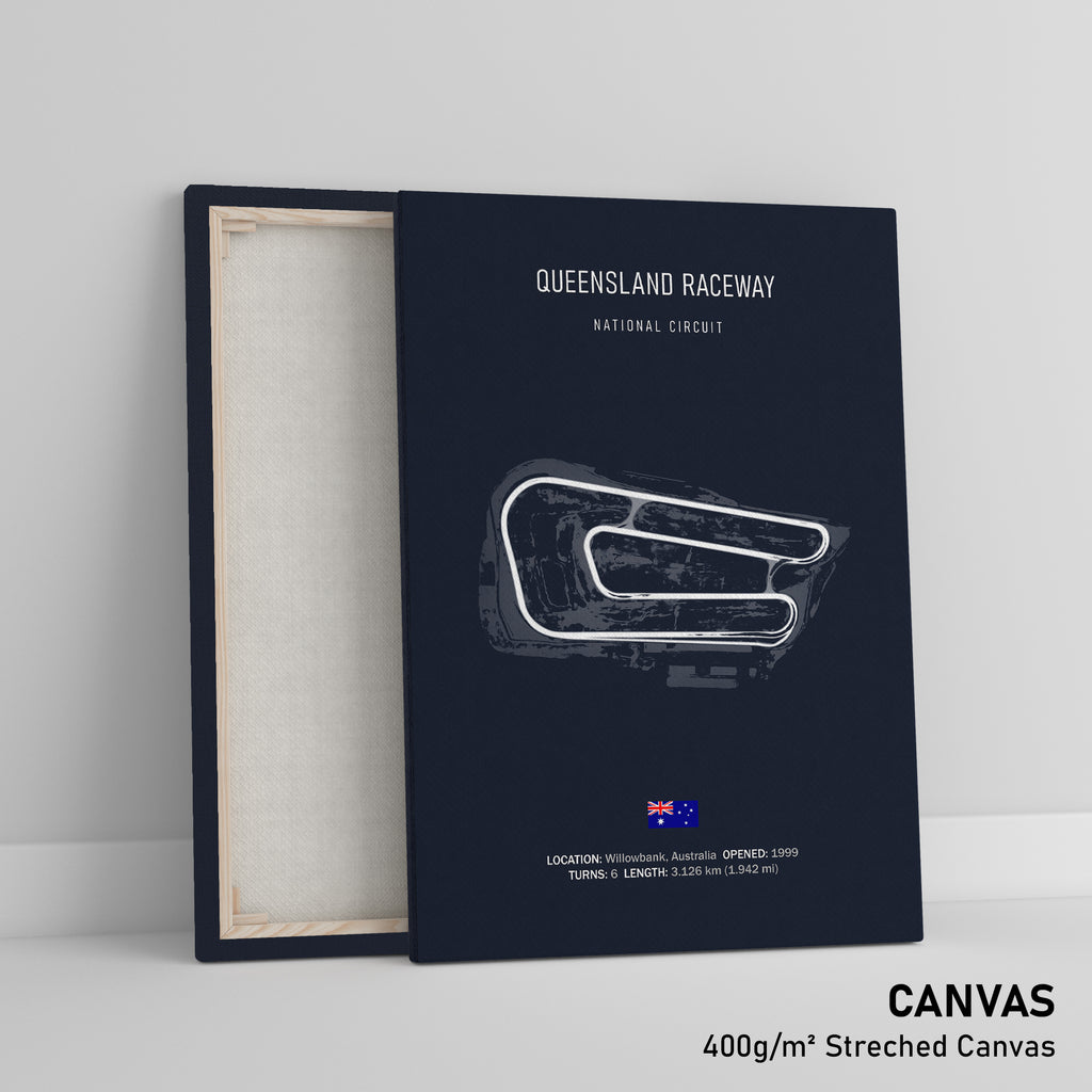 Queensland Raceway - Racetrack Print – Illustrated Tracks