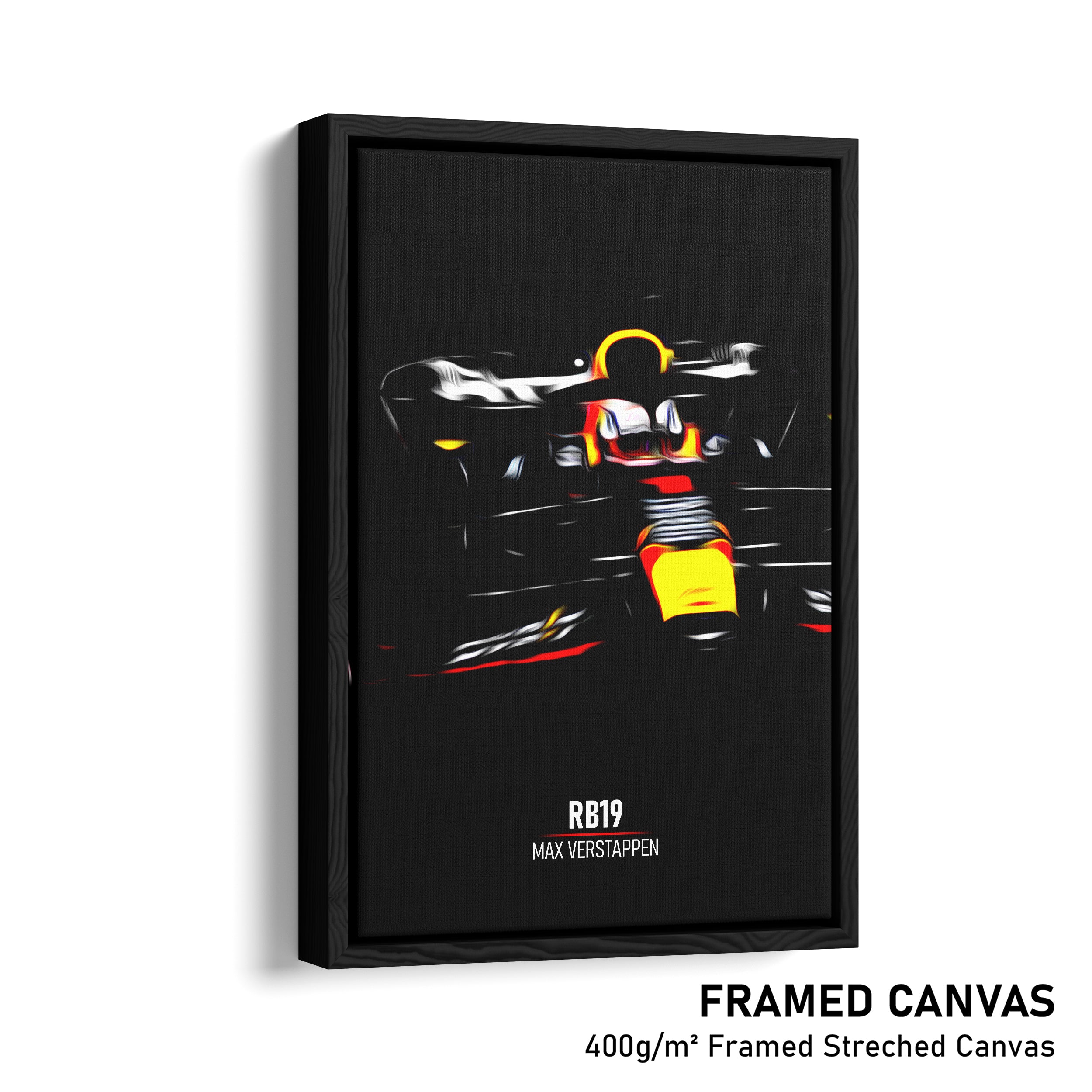 Red Bull RB19, Max Verstappen - Formula 1 Framed Canvas Print