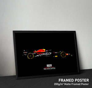 Red Bull RB19, Max Verstappen - Formula 1 Framed Poster Print