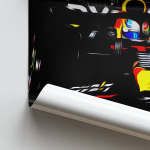 Red Bull RB19, Sergio Pérez - Formula 1 Poster Print Close Up